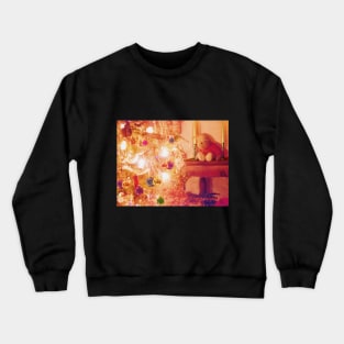 Teddy Bear Fascinated by Beautiful Christmas Tree Crewneck Sweatshirt